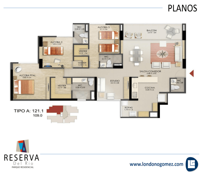 Apartment for Sale in the Ciudad del Río Neighborhood, Poblado, Medellín—Reserva del Río Complex