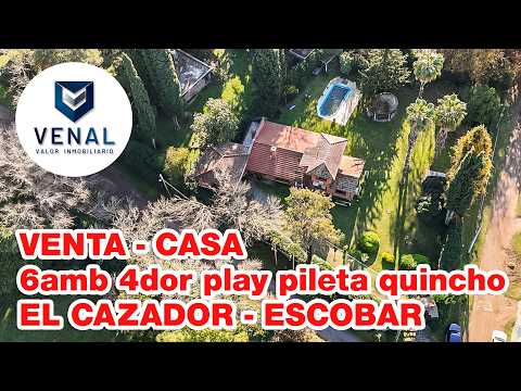 House for sale in the El Cazador Escobar neighborhood, featuring 6 rooms, a pool, and a barbecue area; 3 bedrooms, 6 rooms