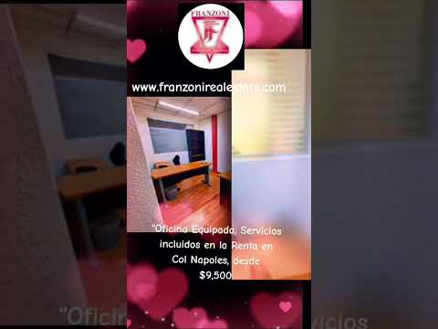 Office for Rent in the Colonia Nápoles Neighborhood - Fully Equipped and Utilities Included | Starting at $13,000