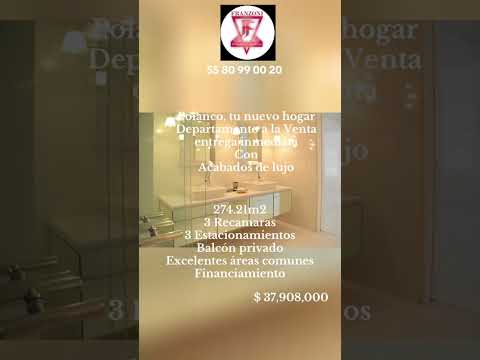Apartment for Sale in Polanco with Premium Amenities - 274 m2, 3 Bedrooms, 3 Parking Spaces. Move Right In!
