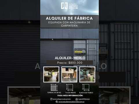 FACTORY FOR RENT, EQUIPPED FOR CARPENTRY