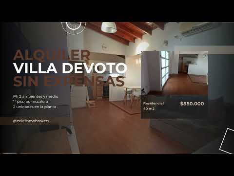 2.5-room apartment for rent in Villa Devoto, with no maintenance fees!!