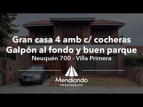 5-bedroom house with 241 m² of living space, plus a 100 m² concrete-slab shed. Double garage. Villa Primera.