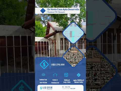 House for Sale on a 500-square-meter Lot | Suitable for Development | 735 Rivadavia, Neuquén