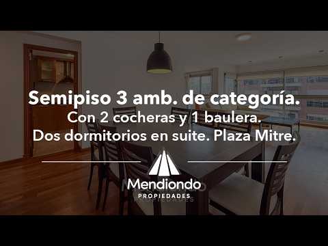 High-end 3-bedroom duplex with 2 parking spaces and a storage room in Plaza Mitre.