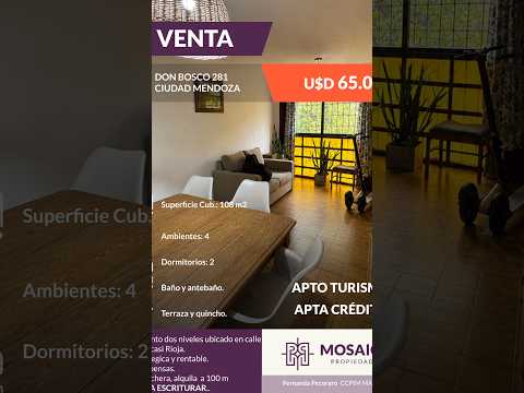 106-square-meter Apartment with Terrace and Barbecue Area in Mendoza City