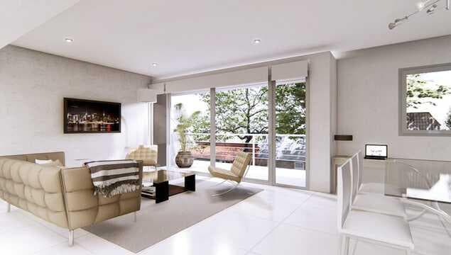 3-Room Apartment with Balcony, Ocean View, Double Garage, La Perla—Brand New