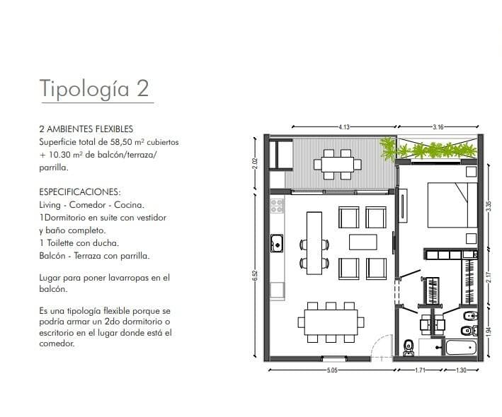 For Sale in Pozo. 2-room apartment, 70 m², with balcony and garage, San Isidro. CLOSING DEC. 27