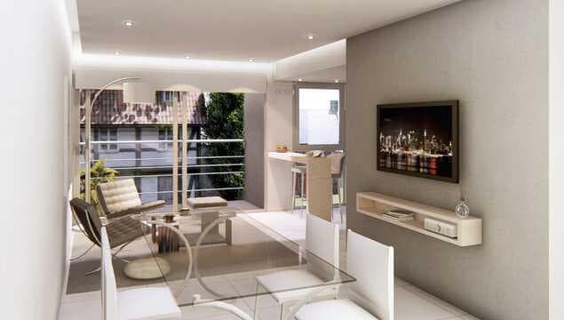 3-Room Apartment with Balcony, Ocean View, Double Garage, La Perla—Brand New