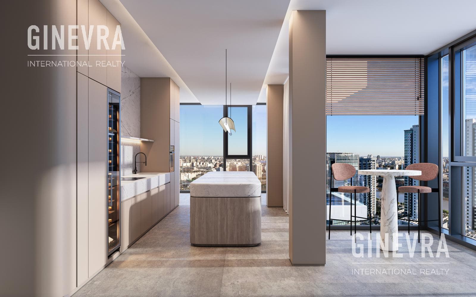 2-Room Apartment with Balcony on the 39th Floor with a View of the River - HARBOUR TOWER - Puerto Madero