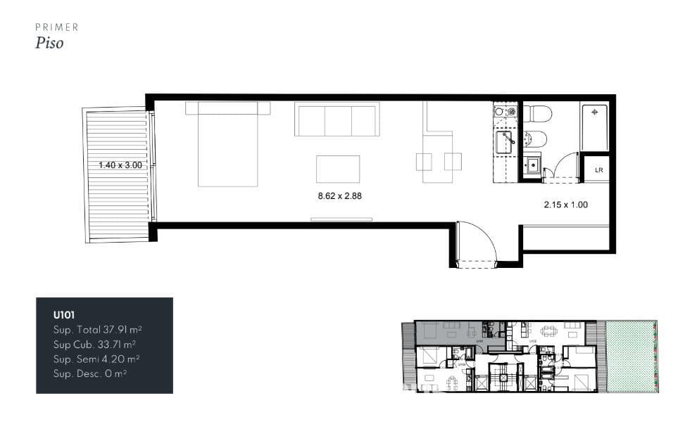 Brand-new 4-room apartment for sale in Belgrano