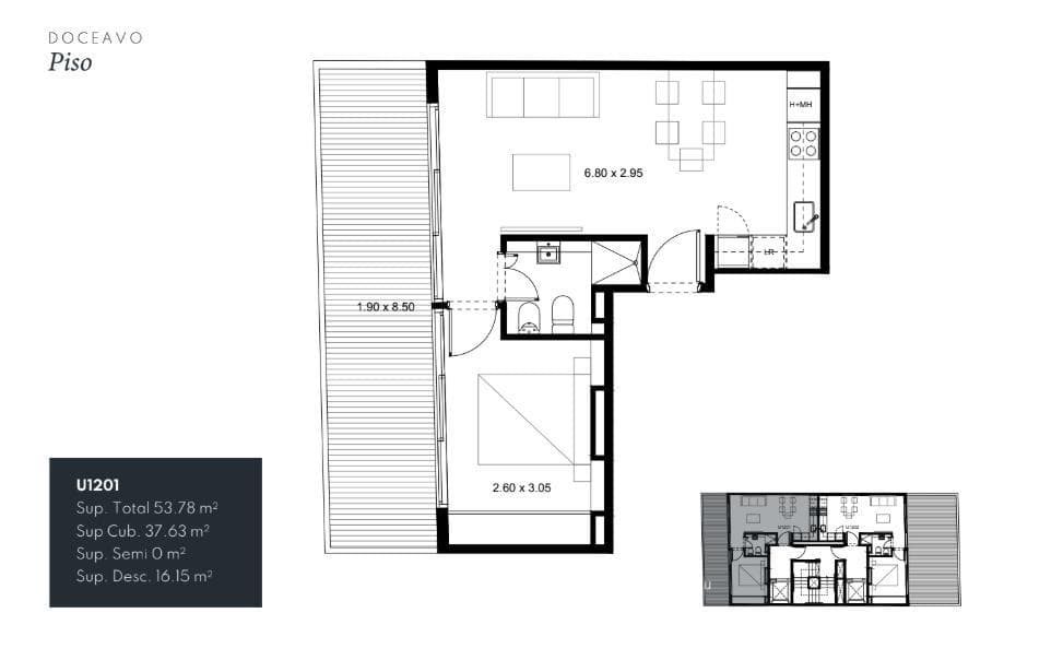 Brand-new 4-room apartment for sale in Belgrano
