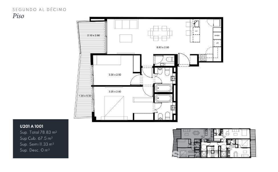 Brand-new 4-room apartment for sale in Belgrano