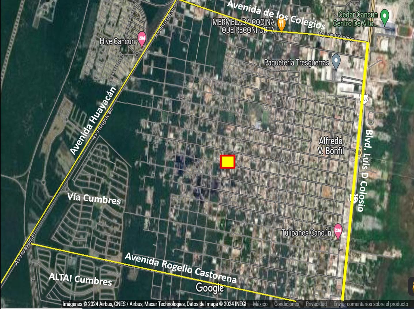 Land for Sale, 2,500 m2, on the corner of Salinas Gortari, Col. Doctores, Bonfil, Cancún
