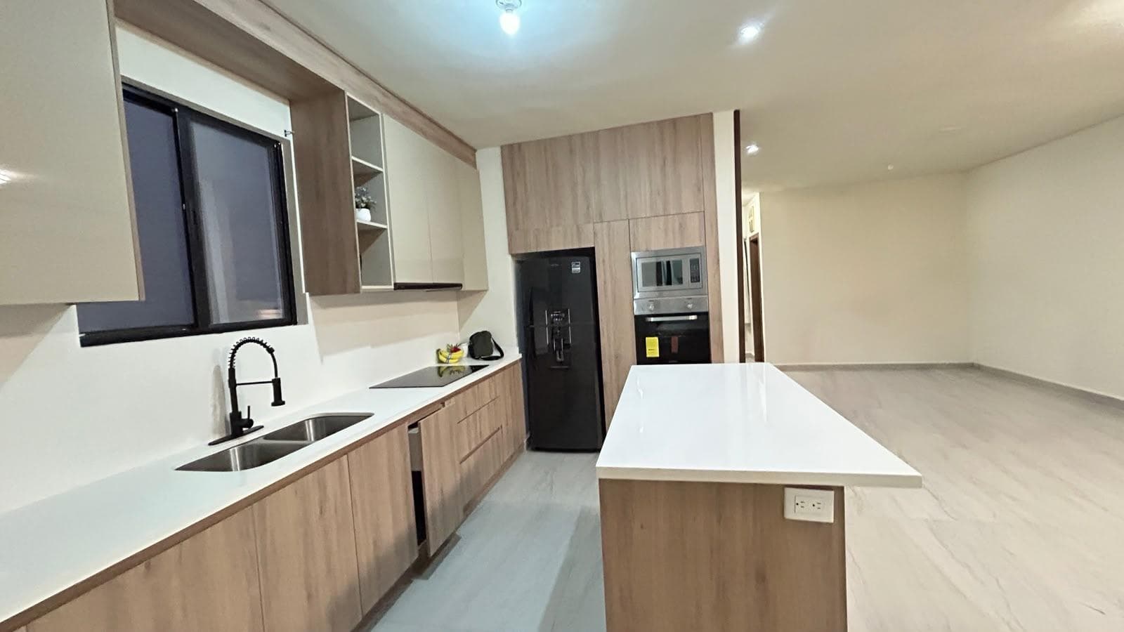 A brand-new, fully equipped, 3-story house with solar panels