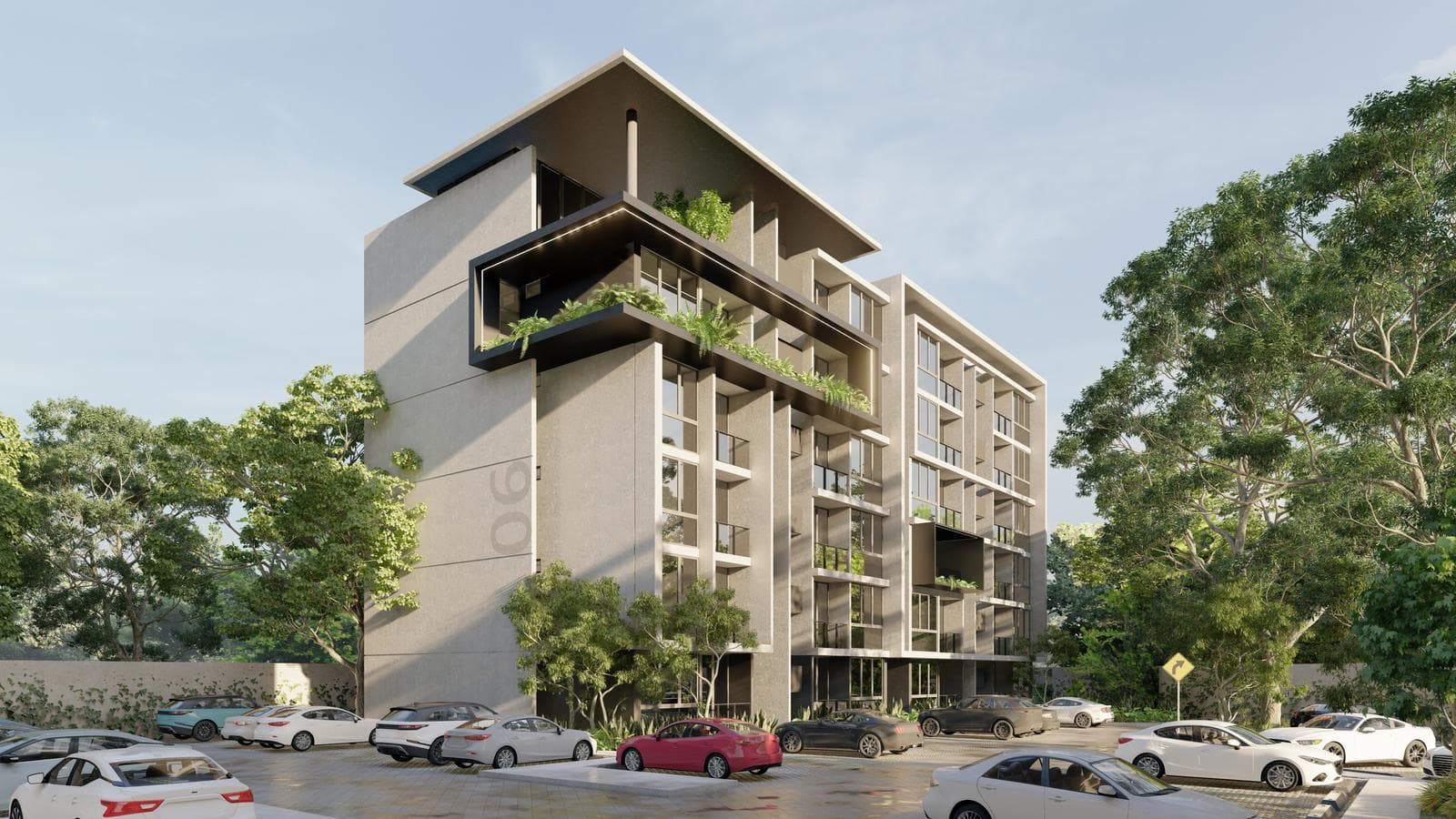 Apartments for sale with amenities and a shopping area