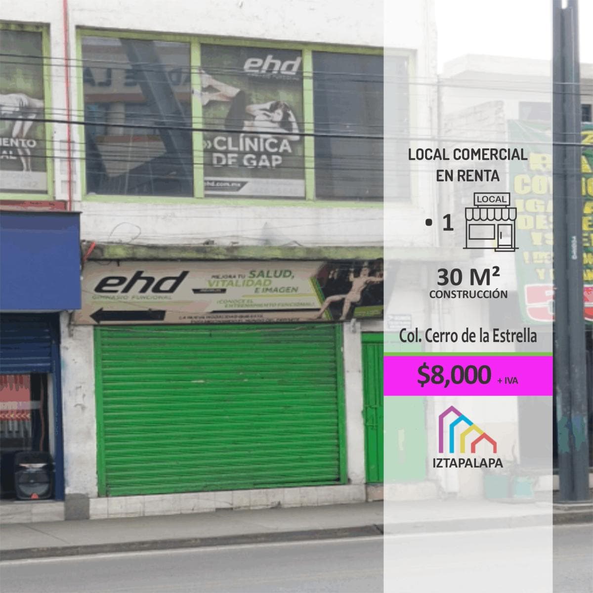 Commercial space for rent at street level on Av. Tláhuac, Iztapalapa.