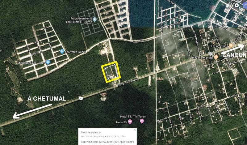 Land for Sale: 1.29 Hectares in Tulum, Residential Land for Developers, Quintana Roo, Mexico.