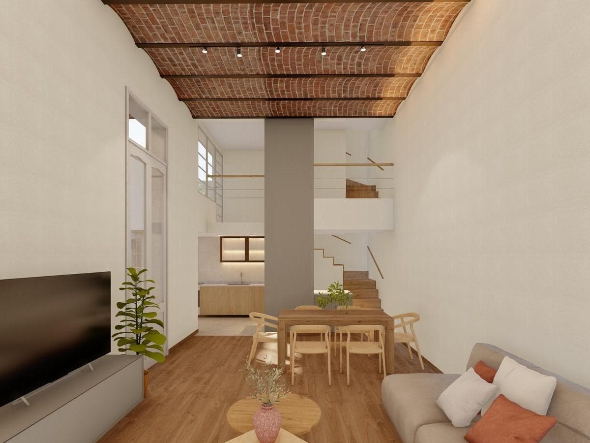 Casa de pasillo reciclada de 2 dormitorios
