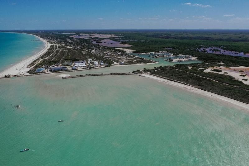 Large oceanfront lot in Sisal, Yucatán. Ideal for developers