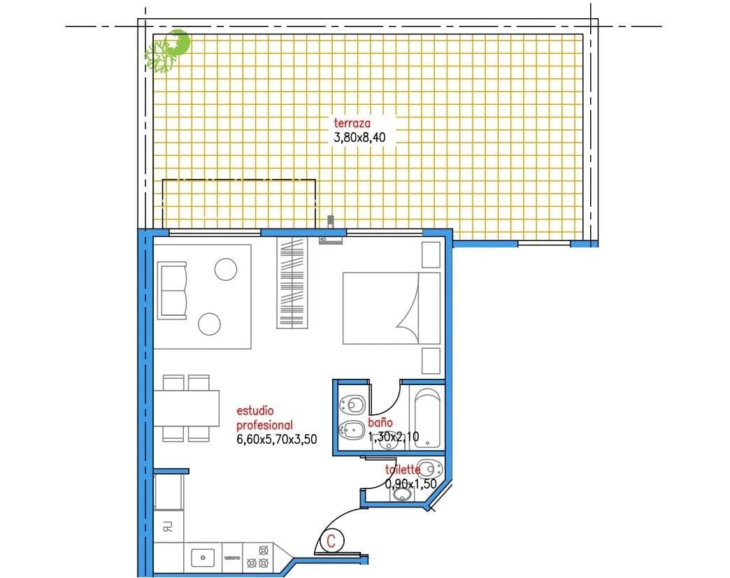 Studio apartment for sale in Caballito