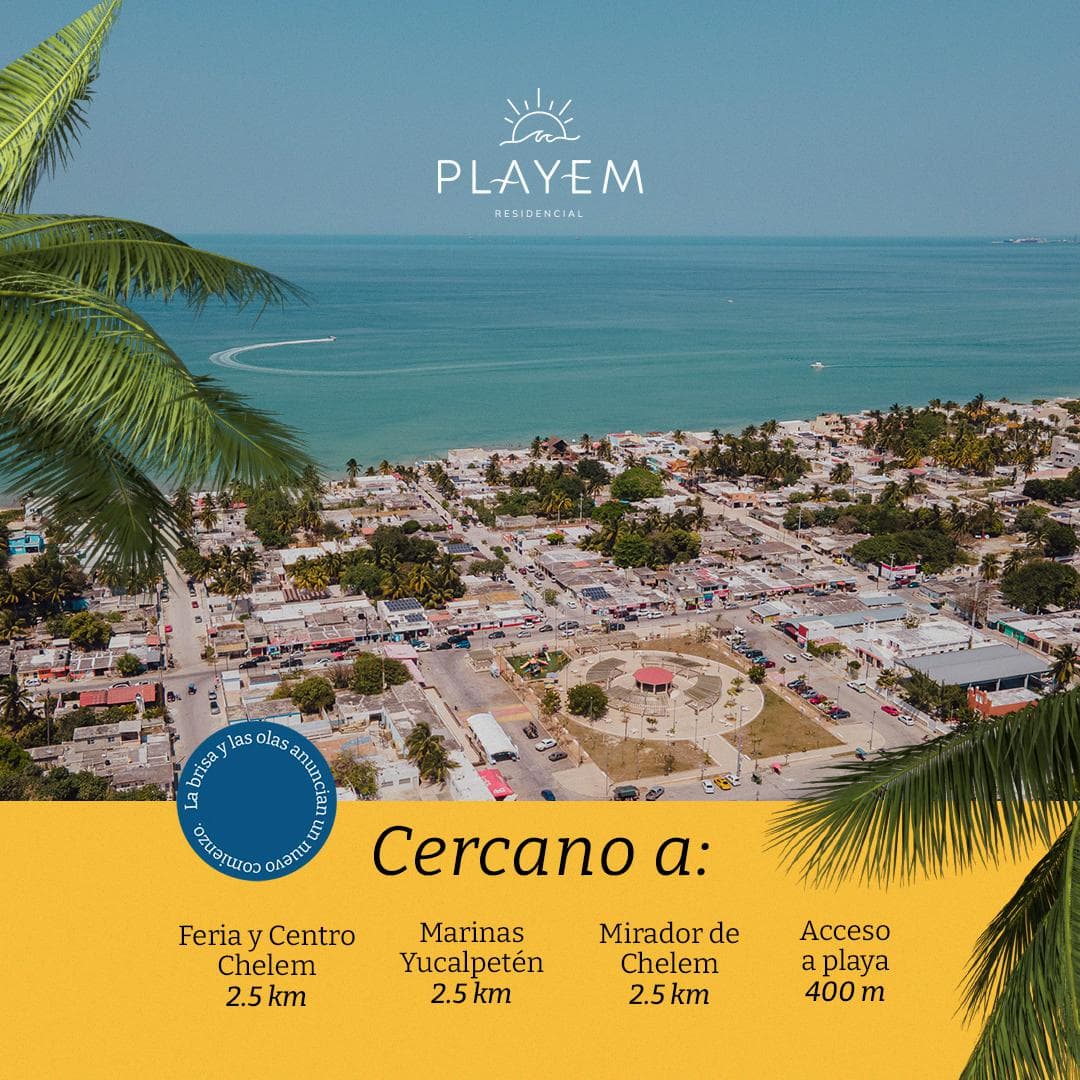 Land for sale on the beach in Chelem, Mérida, Yucatán