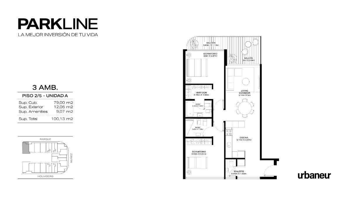 Venta de Departamento en pozo 3 Ambientes en PARKLINE – Saavedra
