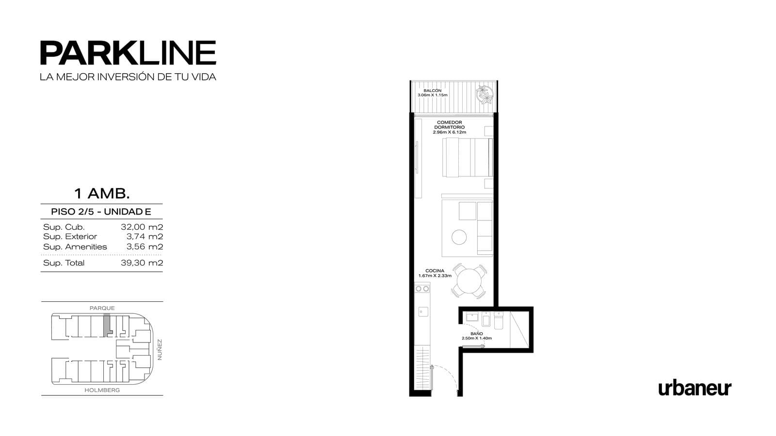 Venta de Departamento en pozo monoambiente en PARKLINE – Saavedra