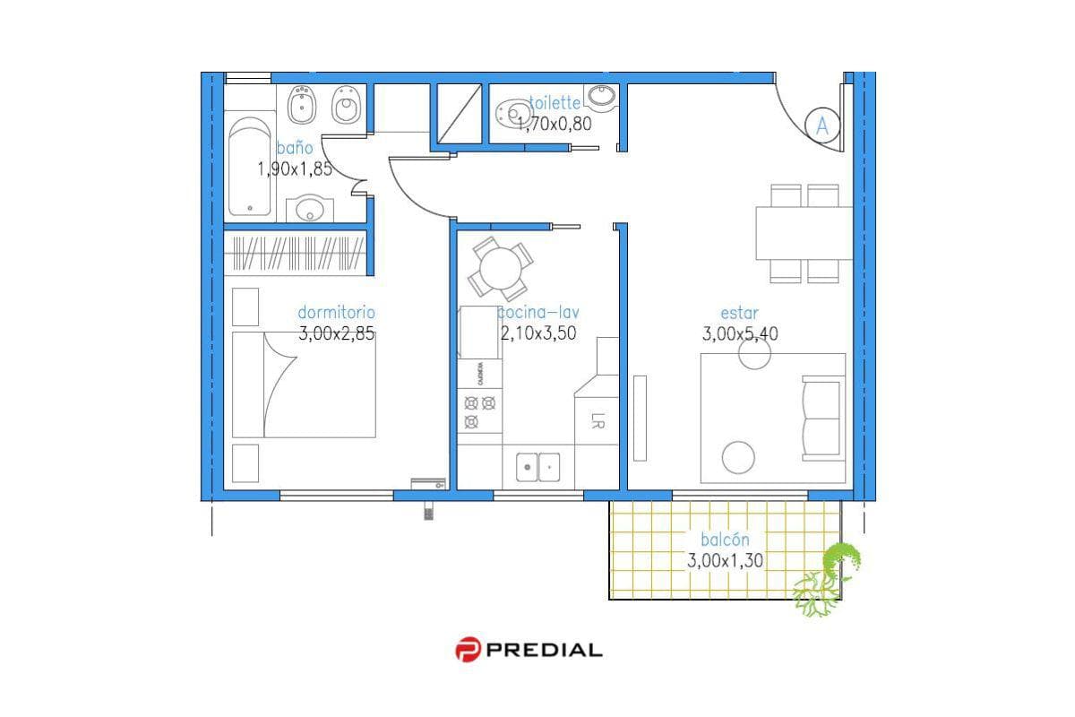 Two-room apartment for sale in Villa Crespo