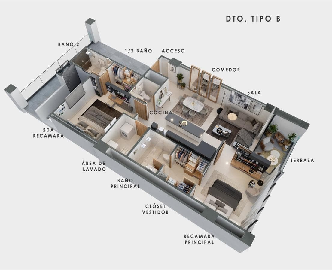 Pre-Sale Apartment, NEW, 2 Bedrooms, Av. Los Colegios, SM 307, Cancún