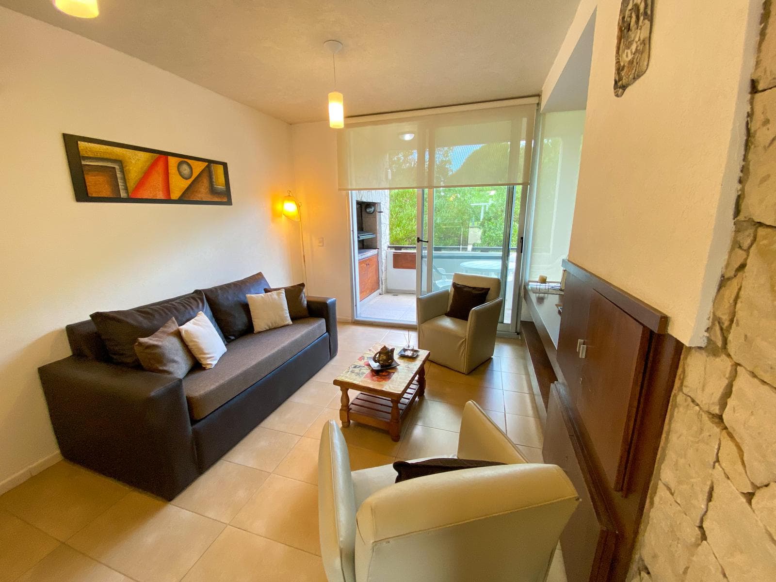 Apartment with amenities and services.