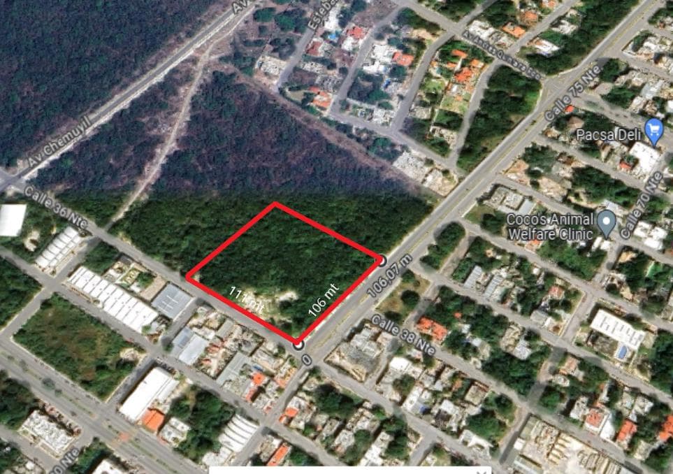 Land for sale in Playa del Carmen, ideal for real estate development.