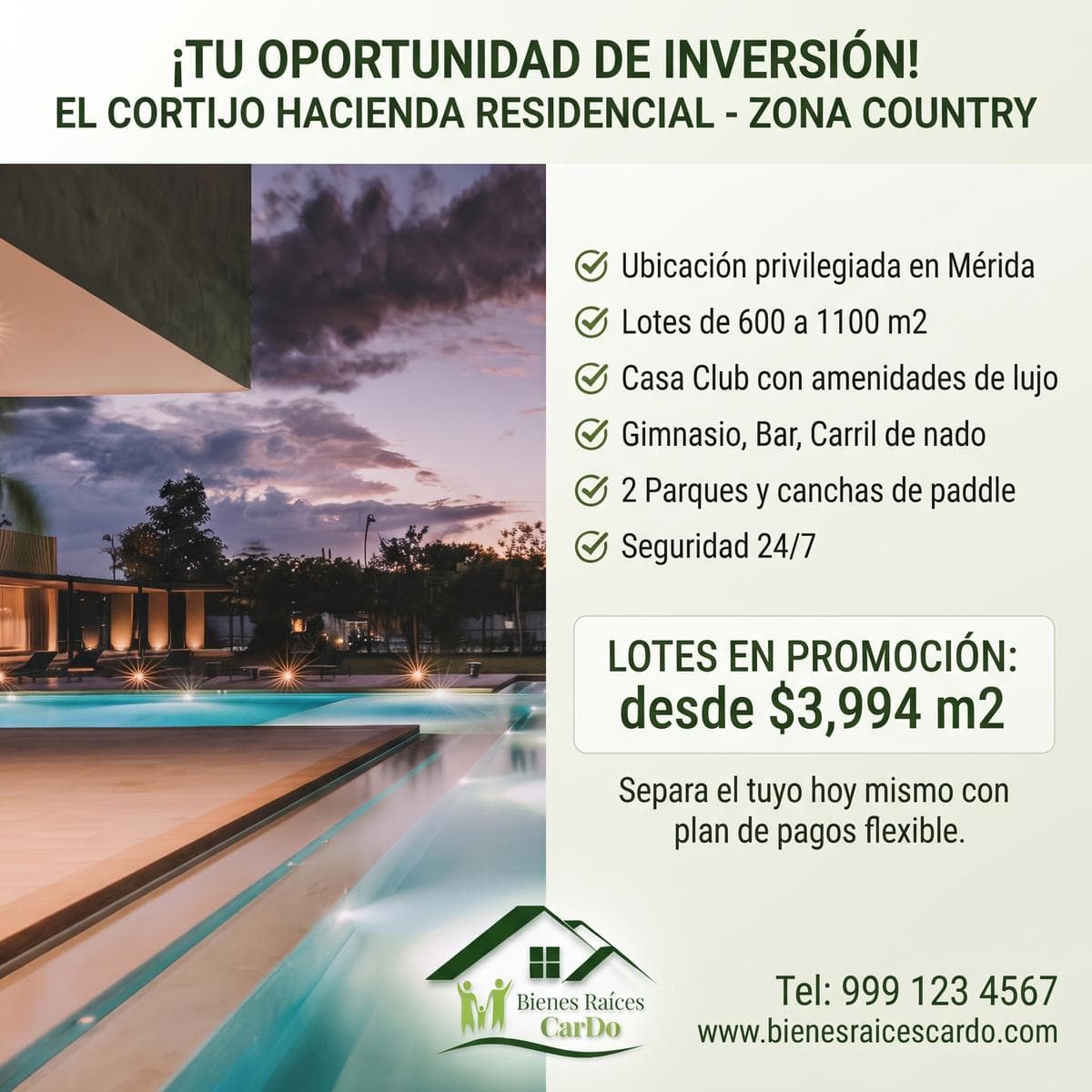 Lots in Privada El Cortijo Hacienda Residential Community. Country Area