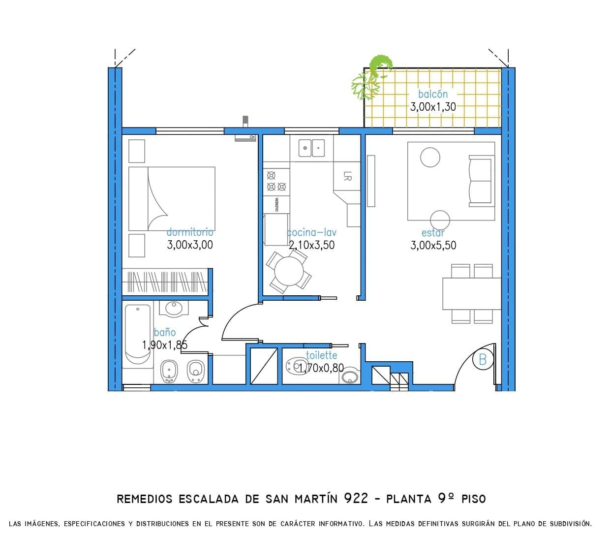 2-room apartment in Villa Crespo