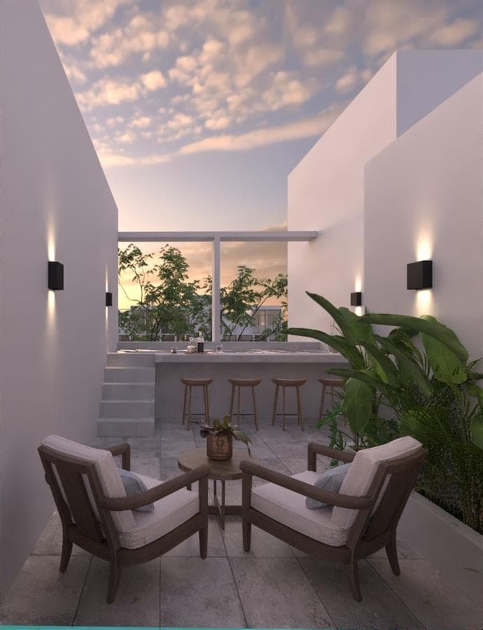 Apartment for sale with 2 bedrooms, a rooftop, and a pool in Mérida, Yucatán, Temozón Norte.