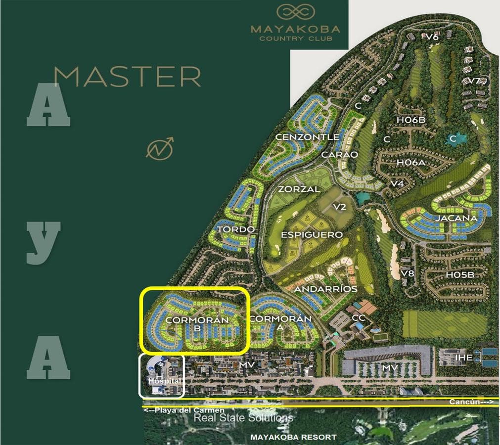 Land for Sale, 301 m² Buildable Area in Mayakoba, Country Club, Playa del Carmen