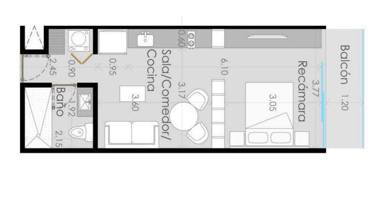 Studio for sale in downtown Playa del Carmen