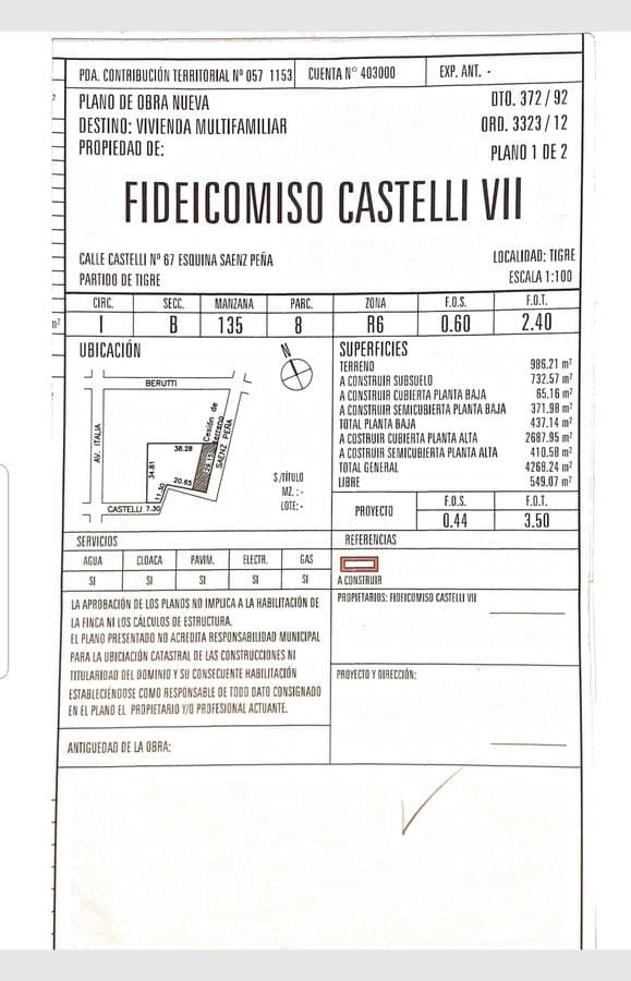 Land for sale with approved plans in Ciudad de Tigre