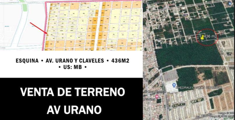 436 M2 LOT FOR SALE IN CANCUN, ALAMOS 2, CORNER LOT, MIXED-USE