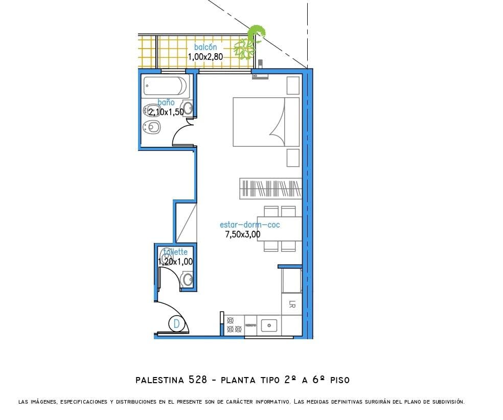 Studio apartment for sale in Almagro - Suitable for professionals