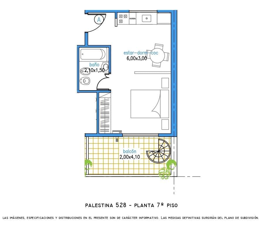 Studio apartment in Almagro