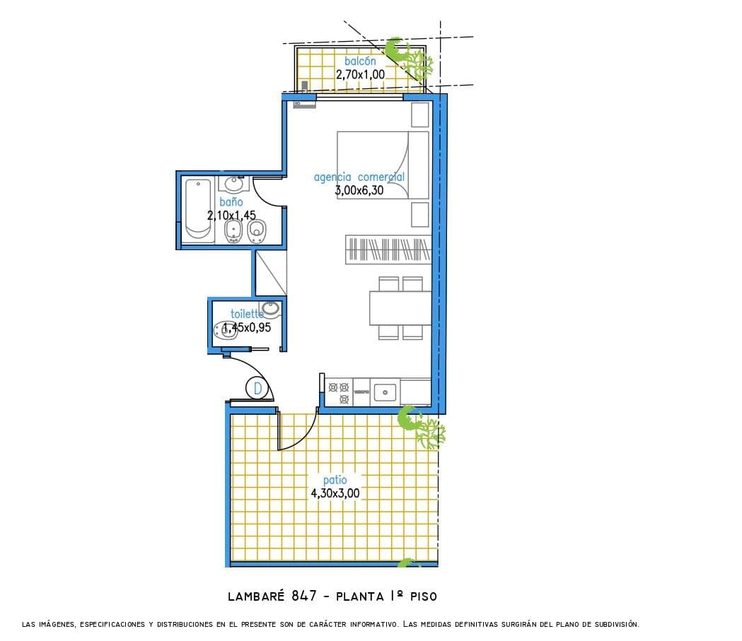 One-room apartment with a balcony and patio - Almagro, for sale