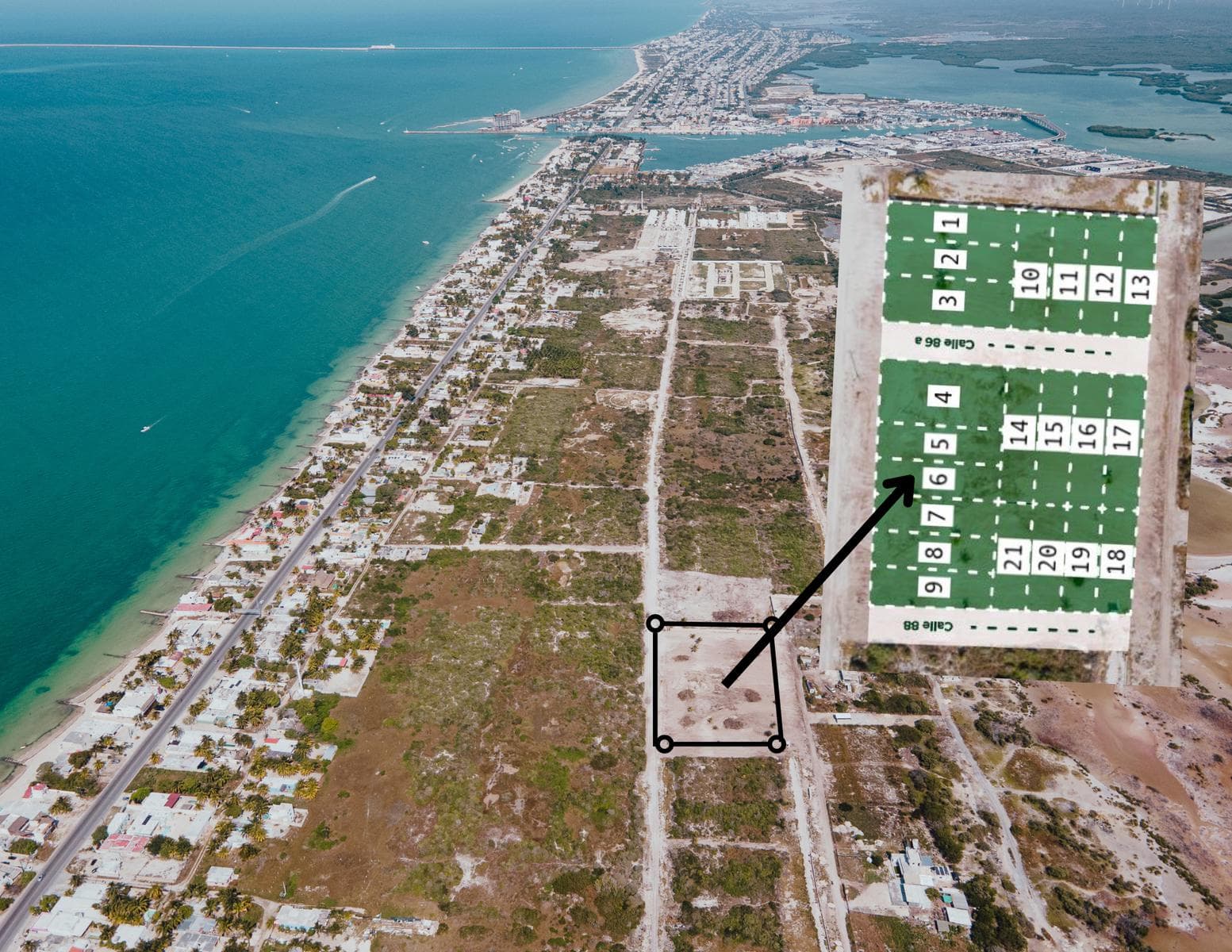 Land for sale on the beach in Chelem, Mérida, Yucatán