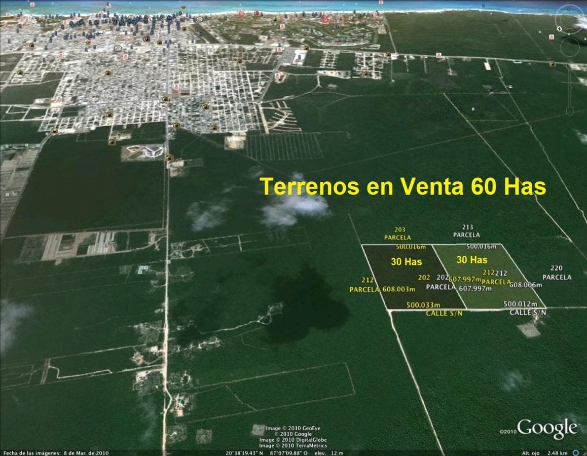 60-hectare Lot for Sale, H3 and HC5 Zoning, in Playa del Carmen