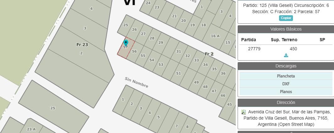 Lot with an approved development plan in Mar De Las Pampas