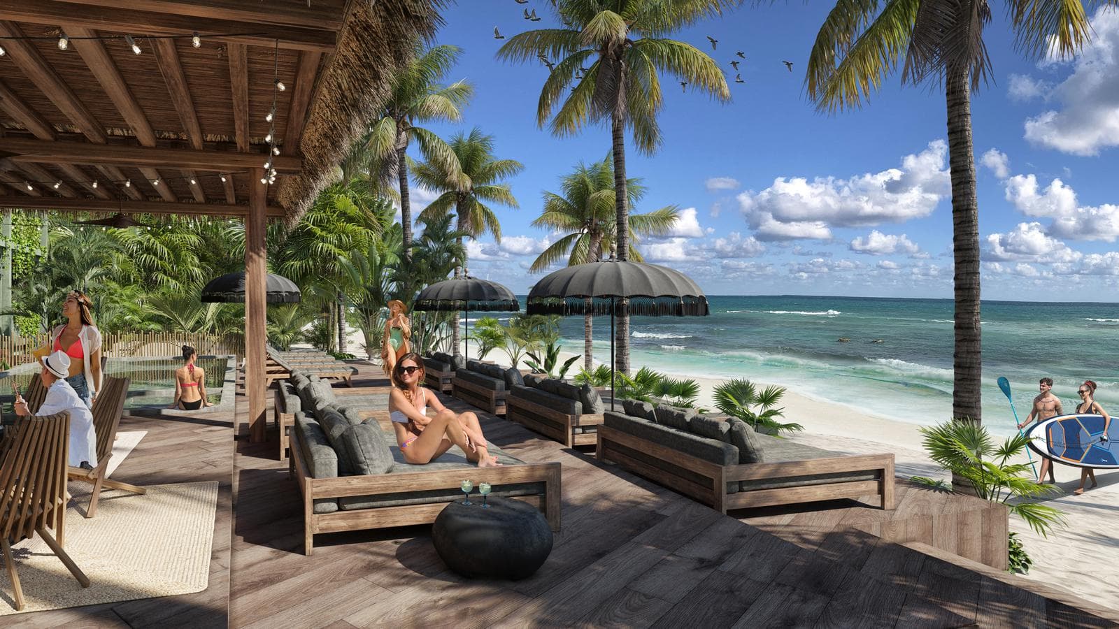 Beautiful 1-Bedroom Apartment in an Oceanfront Building for Sale in Bahía Tankah, Tulum P4043
