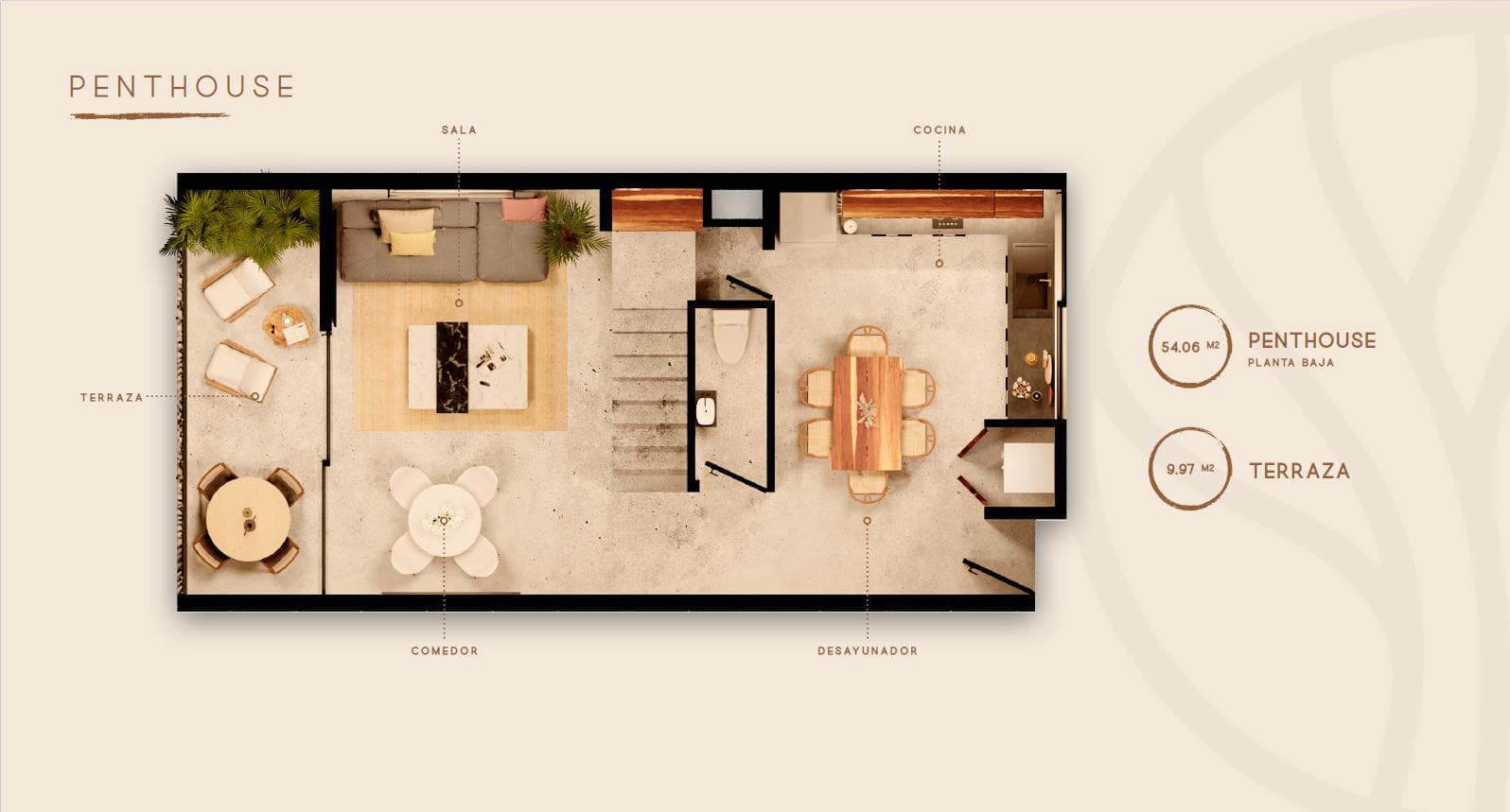 PENTHOUSE Apartment, Pre-Sale, 2 Bedrooms, Rooftop, Av. Colegios, Cancún.