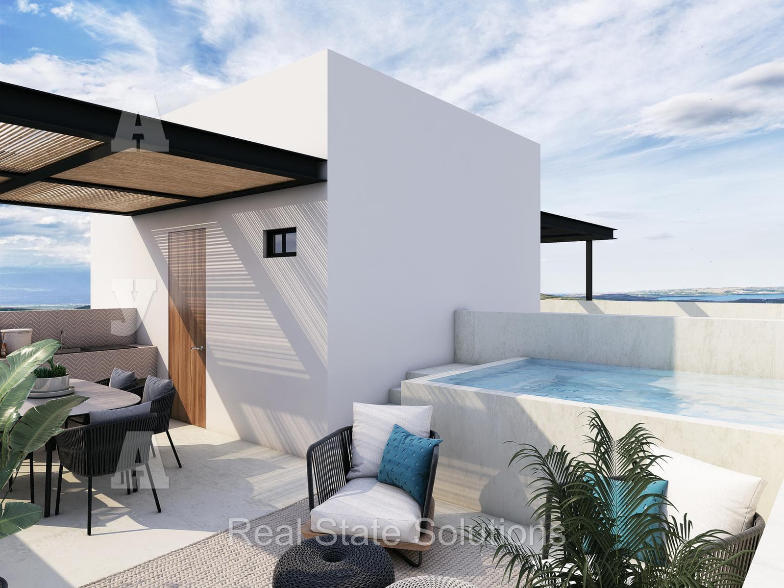 New Home for Sale, 3 Bedrooms, 2 Levels, Rooftop Pool, Playa del Carmen
