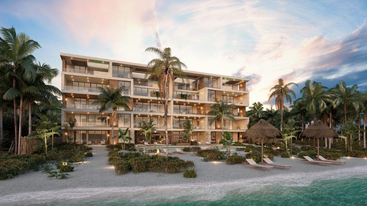 BEACHFRONT APARTMENT FOR SALE ON THE YUCATAN COAST