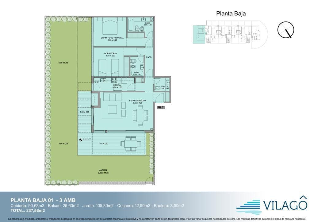 VILAGO 3-Bedroom Apartment for Sale on the Ground Floor with Garden, Garage, and Storage Room - PUERTO ESCONDIDO - NORDELTA